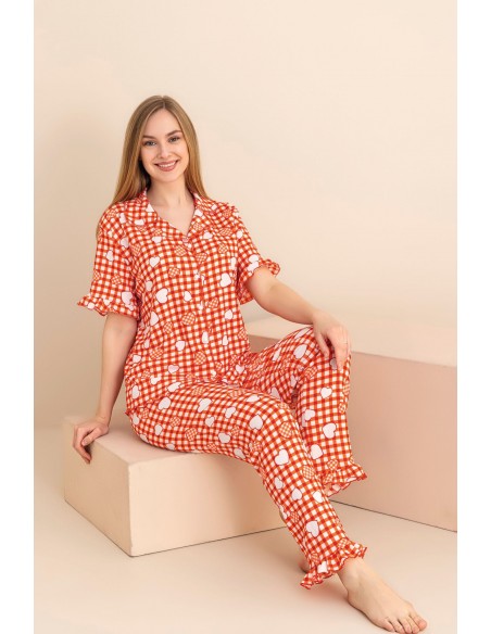 Pijama Dama Berfin Cu Nasturi - Material Creponat 5012