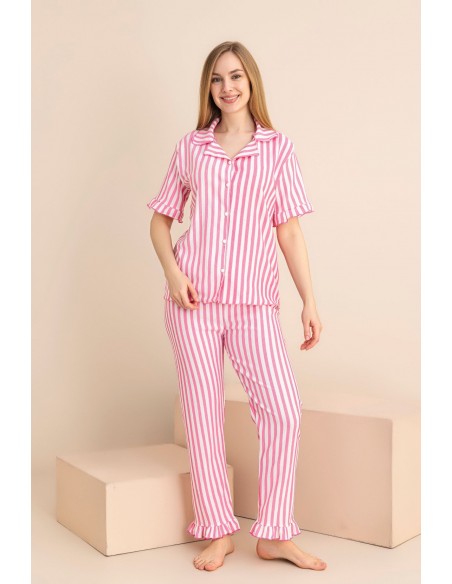 Pijama Dama Berfin Cu Nasturi - Material Creponat 5017
