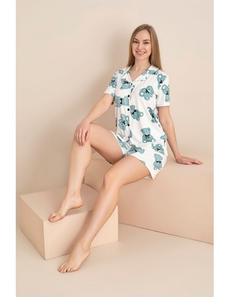 Pijama Dama Berfin Cu Nasturi - SHORT 5023