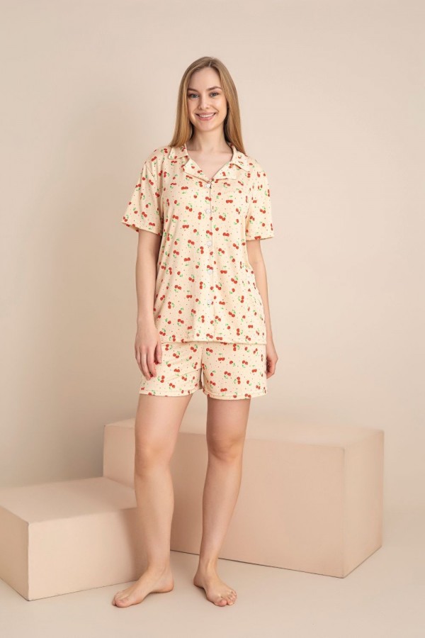 Pijama Dama Berfin Cu Nasturi - SHORT 5028