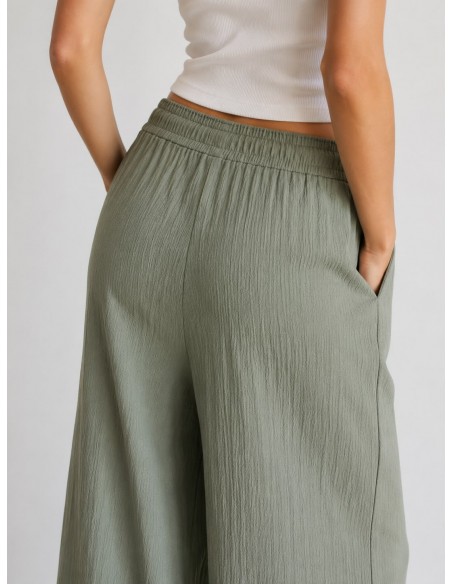 Pantaloni Dama Baki Largi Engros Viscon Mint