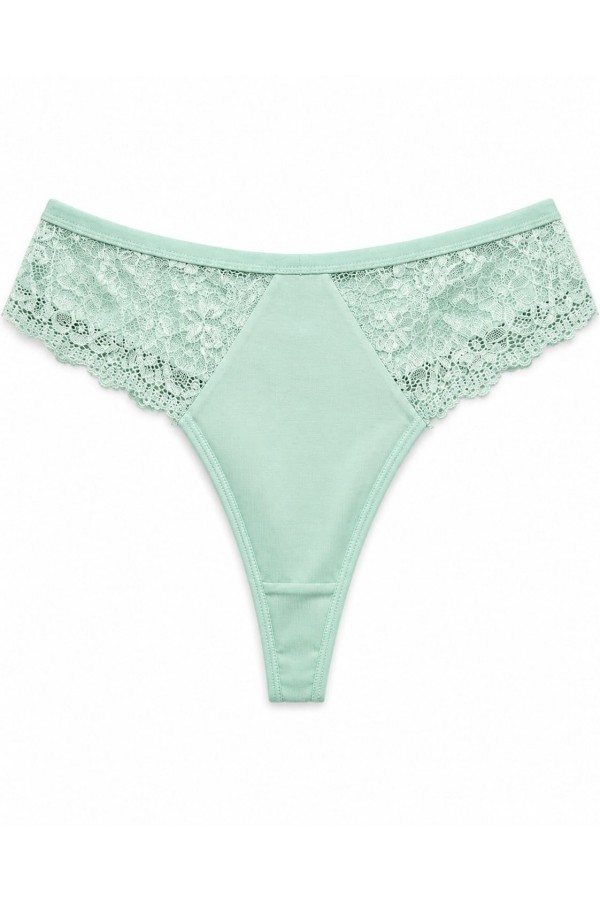 Chilot Dama Tanga Pamuklu Dantela VERDE  MINT