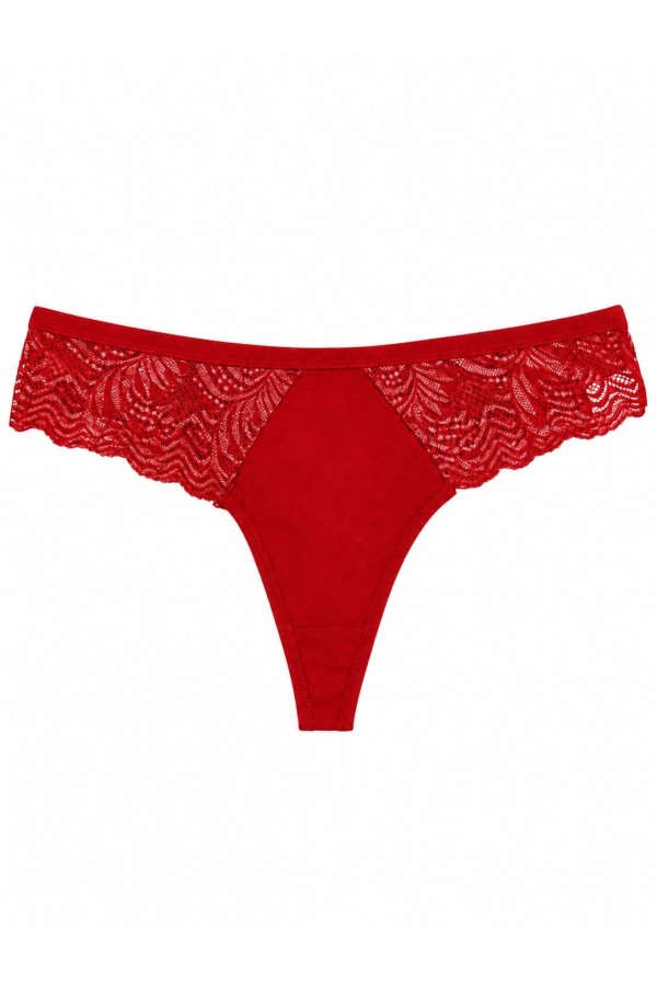 Chilot Dama Tanga Pamuklu Dantela Rosu