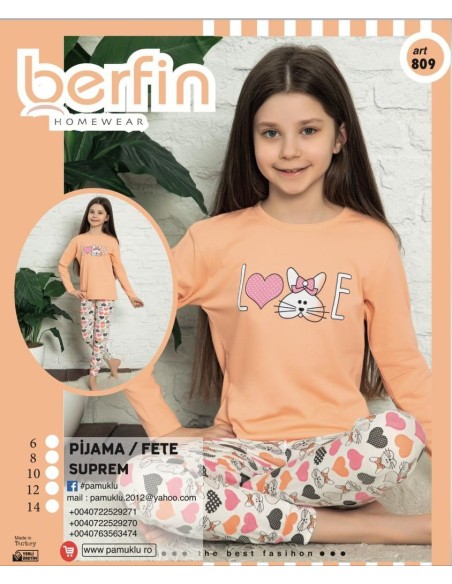 Pijama Copii Fetite Berfin 809