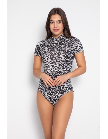 Body Leopard Maneca Scurta Pamuklu 02