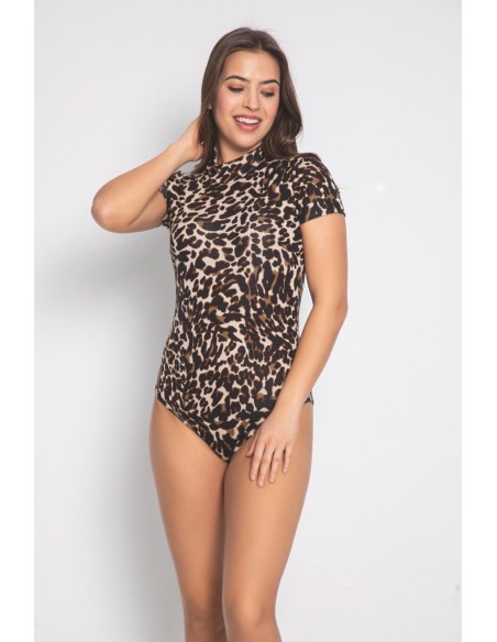 Body Leopard Maneca Scurta Pamuklu 12