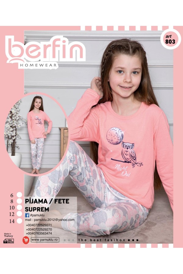 Pijama Copii Fetite Berfin 803