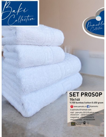 Prosop Pamuklu Grec 70*140 cm Alb