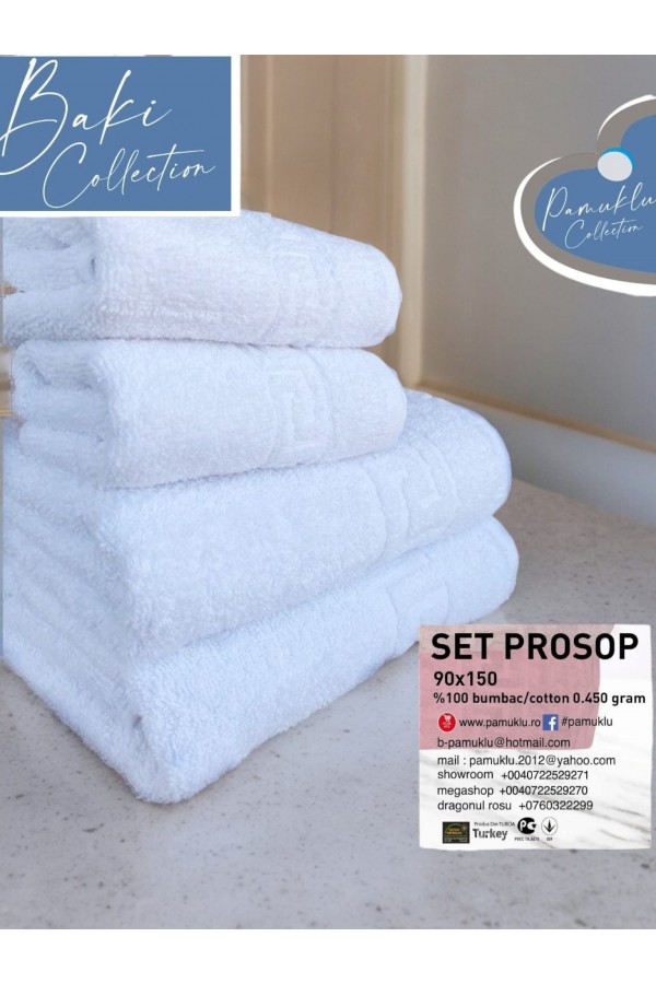 Prosop Pamuklu Grec 90*150 cm Alb