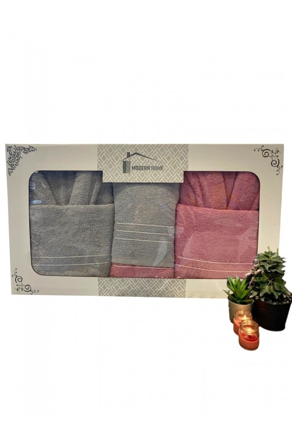 Set Halate Prosop Fitil Gri-Roz Pudra