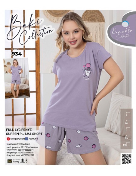 Pijama Dama Baki Licra Short 934