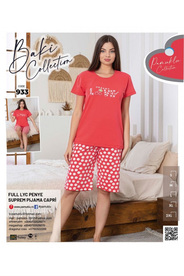 Pijama Dama Baki Licra Capri 933