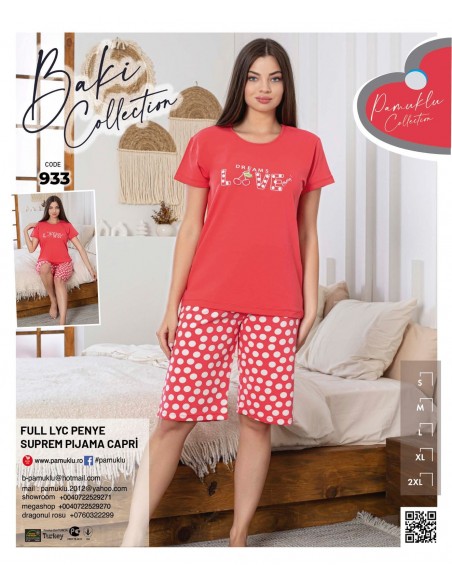 Pijama Dama Baki Licra Capri 933