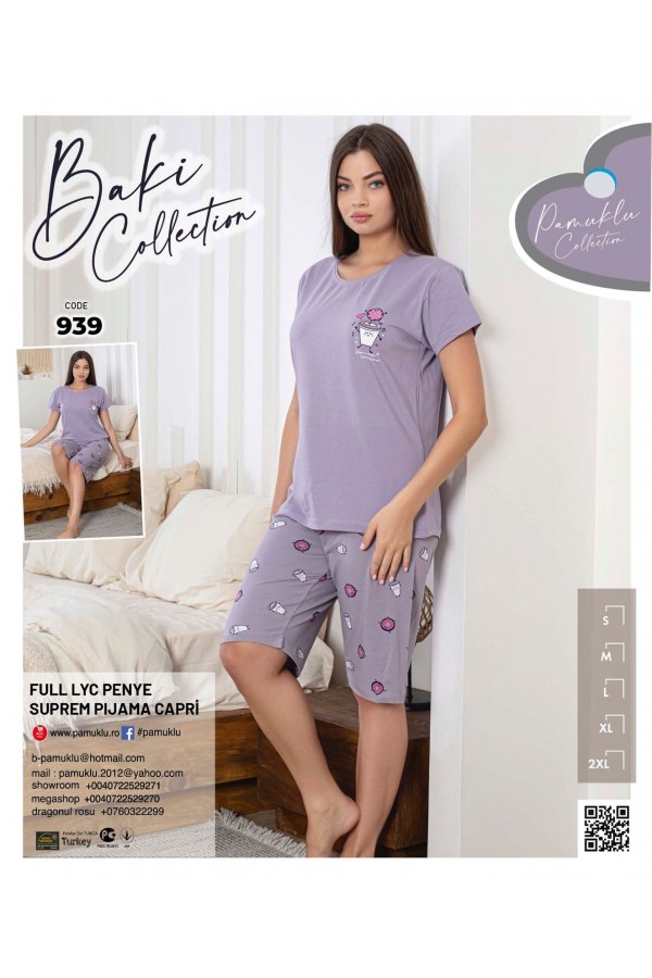 Pijama Dama Baki Licra Capri 939