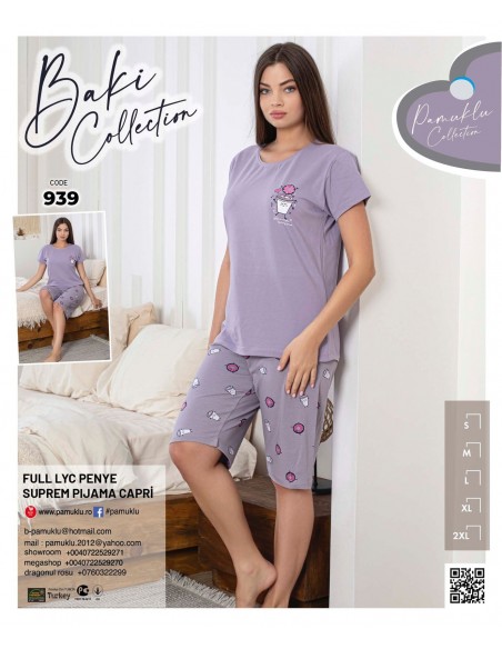 Pijama Dama Baki Licra Capri 939