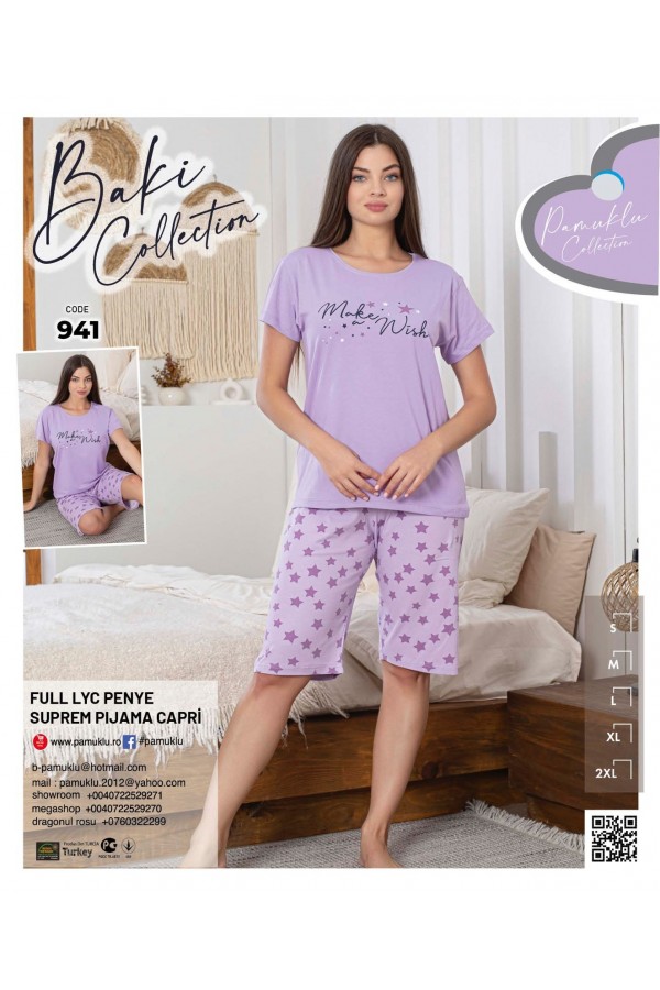 Pijama Dama Baki Licra Capri 941