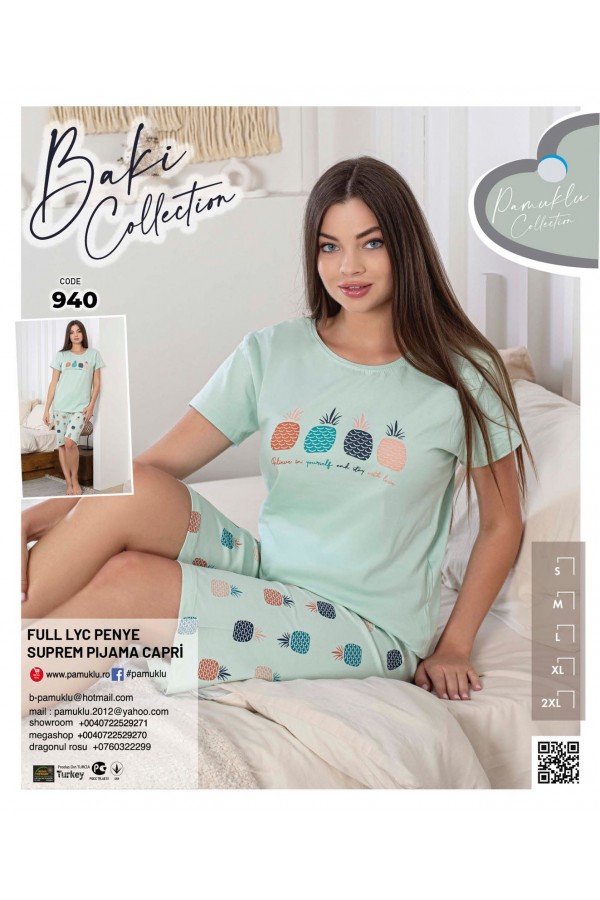 Pijama Dama Baki Licra Capri 940