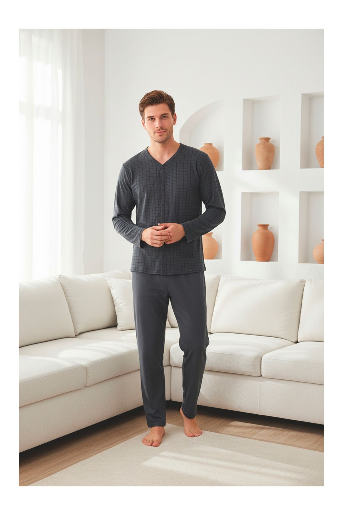 Pijama Barbat Berfin Batal cu Nasturi