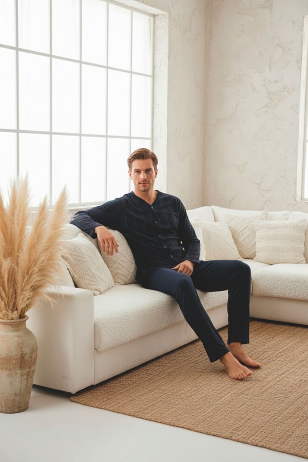Pijama Barbat Berfin Batal cu Nasturi 3011 2