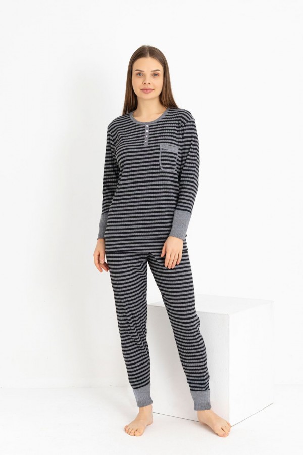 Pijama Dama Berfin Fitil-RIBANA - Cod:300 Antracit