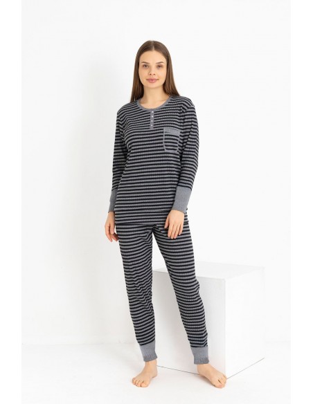 Pijama Dama Berfin Fitil-RIBANA - Cod:300 Antracit