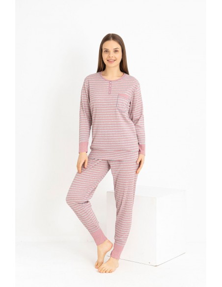 Pijama Dama Berfin Fitil-RIBANA - Cod:300 Roz