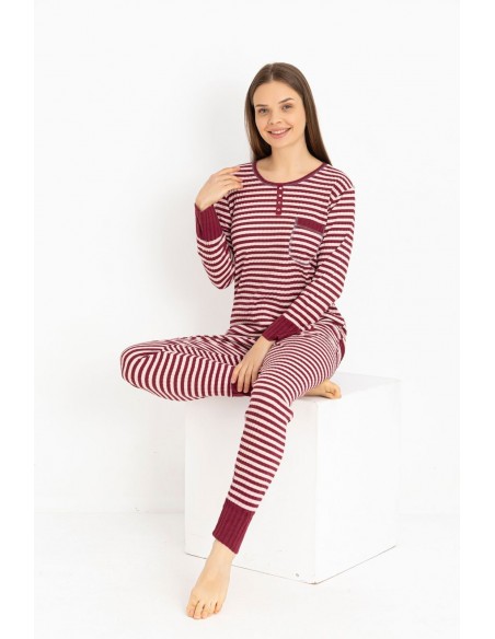 Pijama Dama Berfin Fitil-RIBANA - Cod:301 Grena