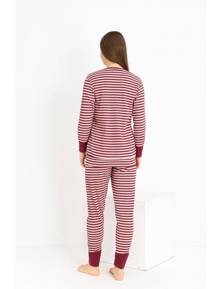 Pijama Dama Berfin Fitil-RIBANA - Cod:301 Grena