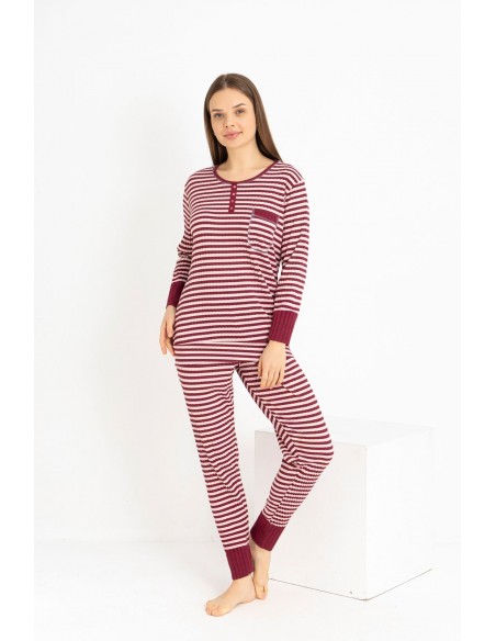Pijama Dama Berfin Fitil-RIBANA - Cod:301 Grena