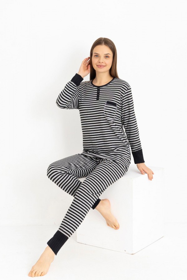 Pijama Dama Berfin Fitil-RIBANA - Cod:301 Gri